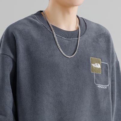 ロンT 肘当て付き カジュアル スウェット