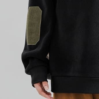 ロンT 肘当て付き カジュアル スウェット