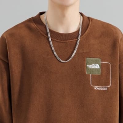 ロンT 肘当て付き カジュアル スウェット