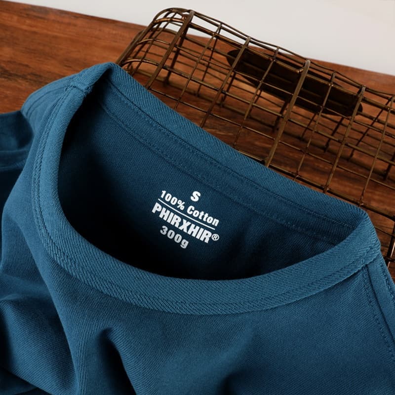 ロンT 重厚感溢れる純綿長袖シャツ