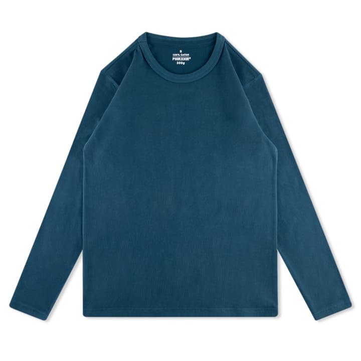 ロンT 重厚感溢れる純綿長袖シャツ