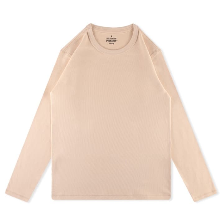 ロンT 重厚感溢れる純綿長袖シャツ