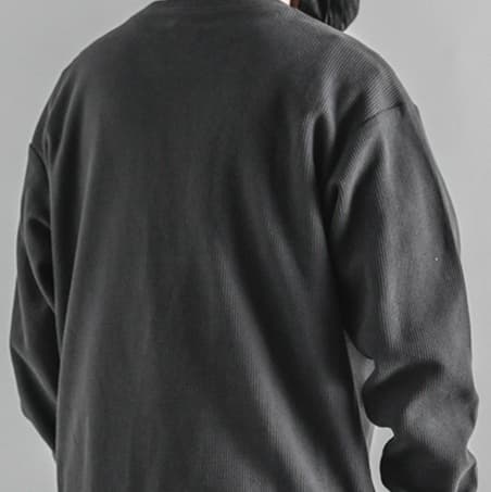ロンT シンプル立体織り厚手長袖カットソー