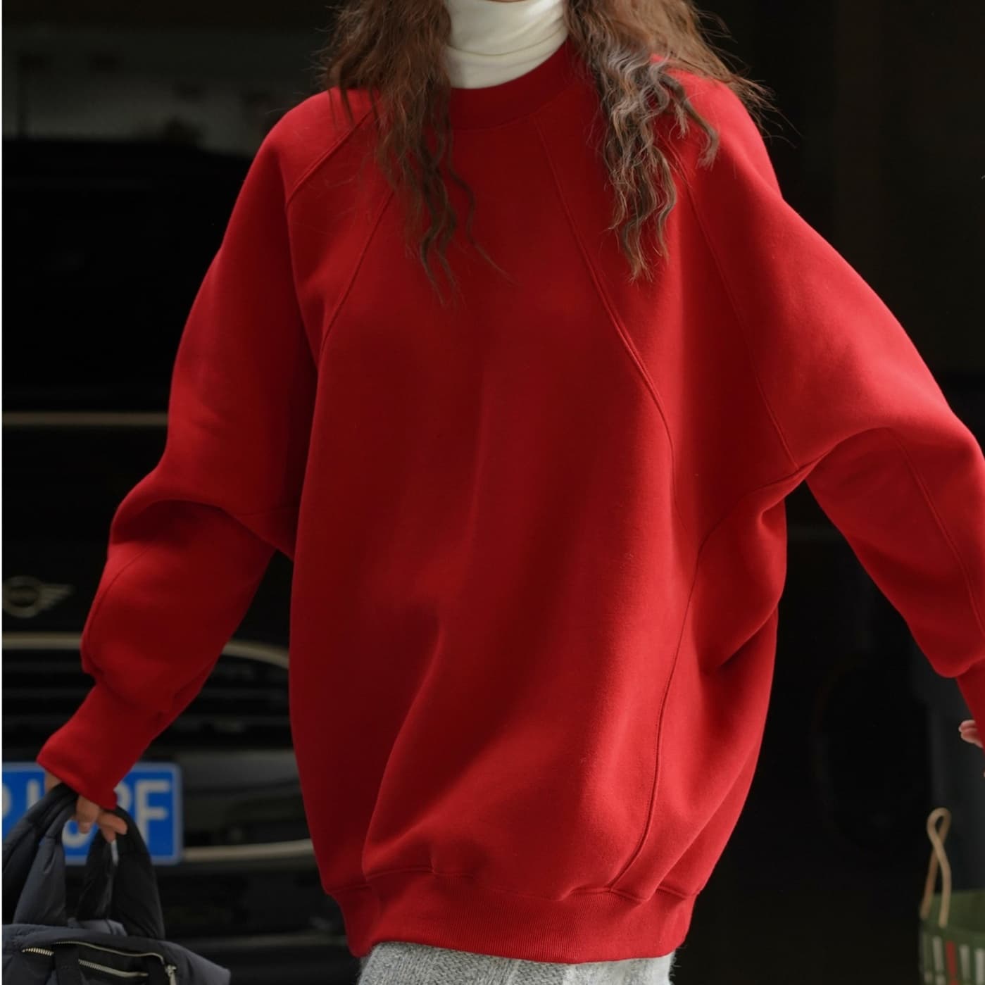 ロンT ゆったりシルエット 裏起毛トレーナー