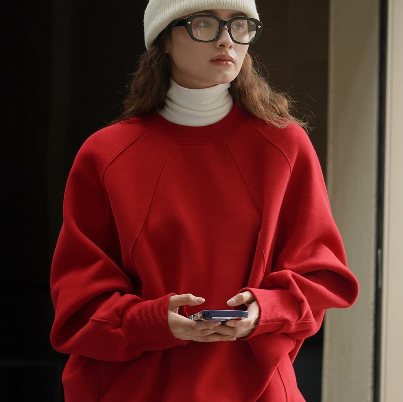 ロンT ゆったりシルエット 裏起毛トレーナー