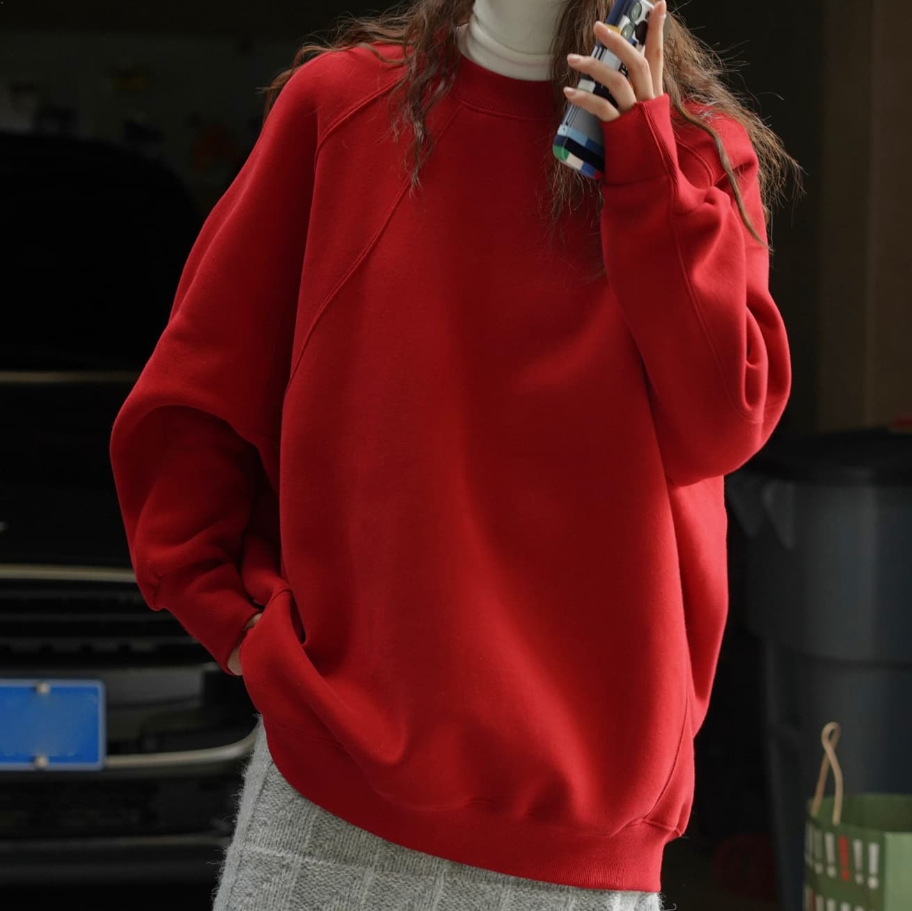 ロンT ゆったりシルエット 裏起毛トレーナー