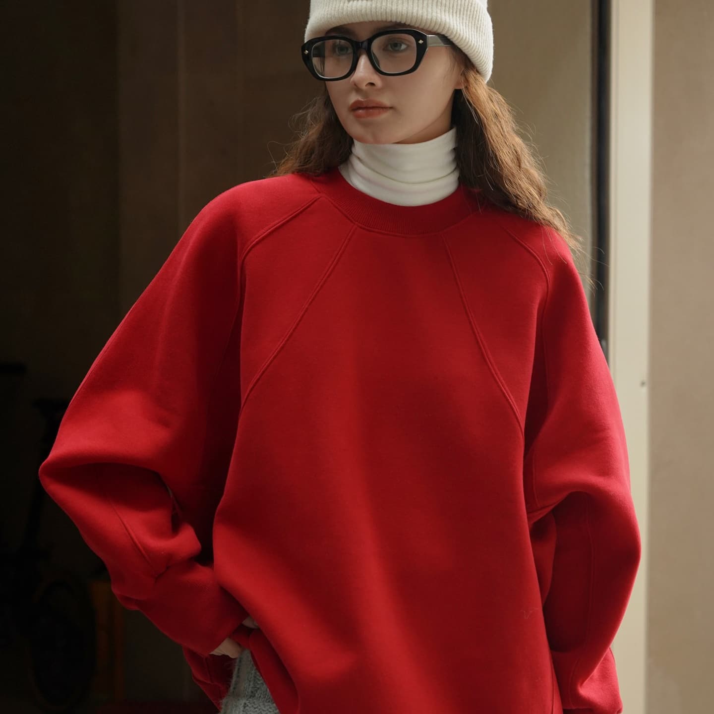 ロンT ゆったりシルエット 裏起毛トレーナー