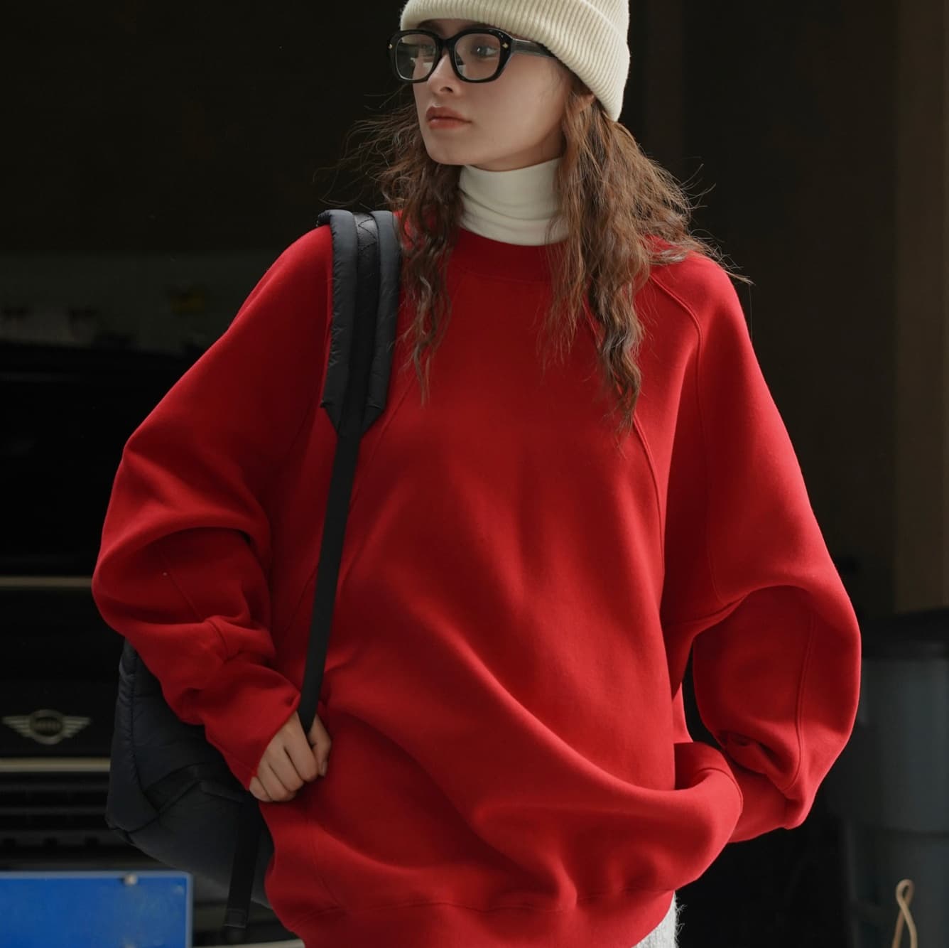 ロンT ゆったりシルエット 裏起毛トレーナー