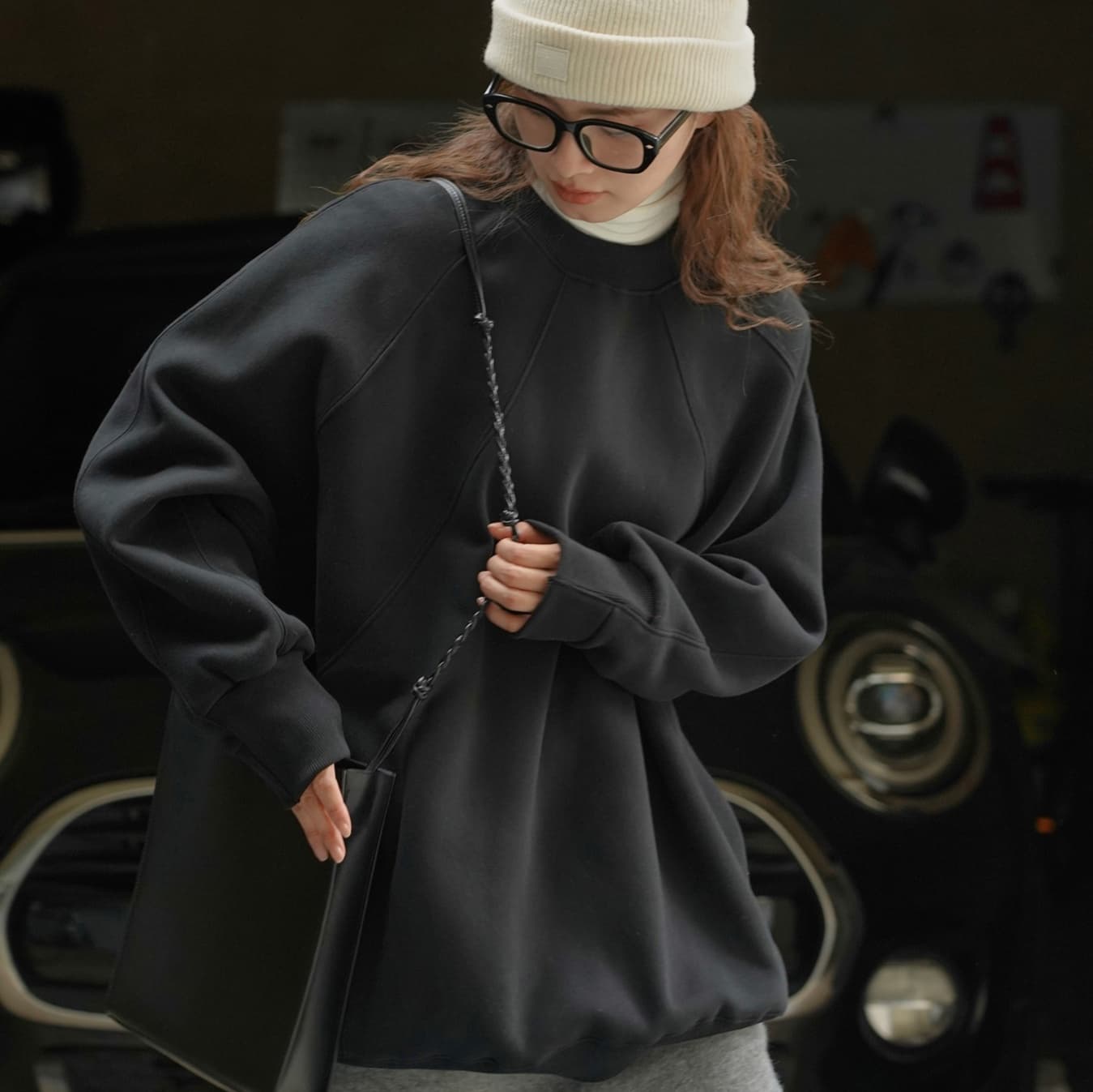 ロンT ゆったりシルエット 裏起毛トレーナー