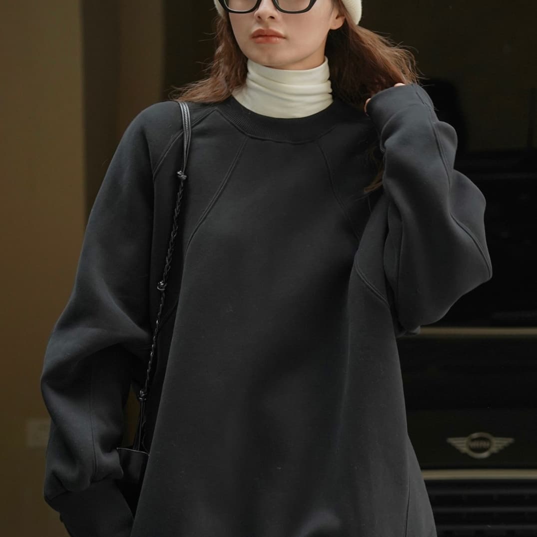 ロンT ゆったりシルエット 裏起毛トレーナー