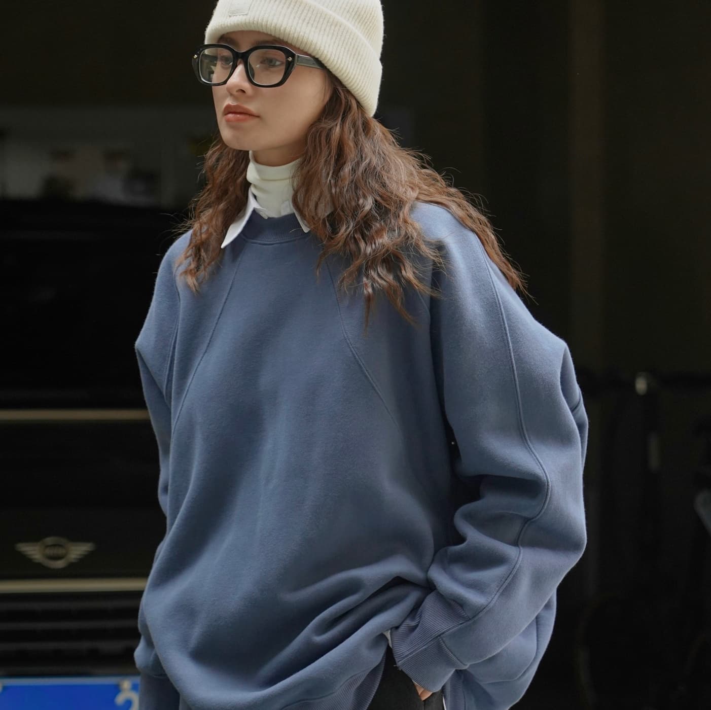 ロンT ゆったりシルエット 裏起毛トレーナー