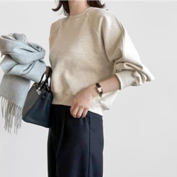 ロンT 贅沢素材の裏起毛スウェット