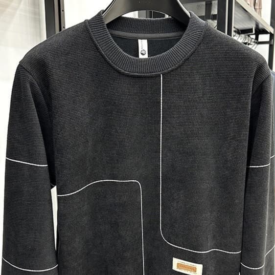 ロンT 上質な畦編みインナーステッチロングTシャツ