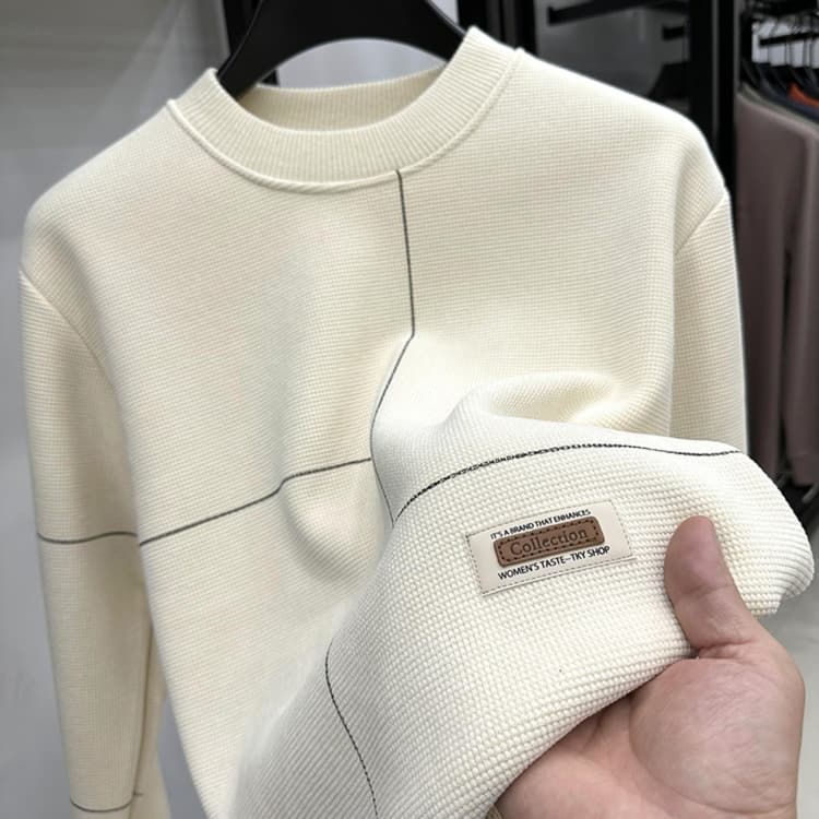 ロンT 上質な畦編みインナーステッチロングTシャツ