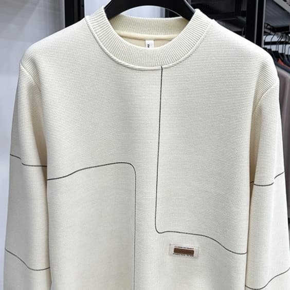 ロンT 上質な畦編みインナーステッチロングTシャツ