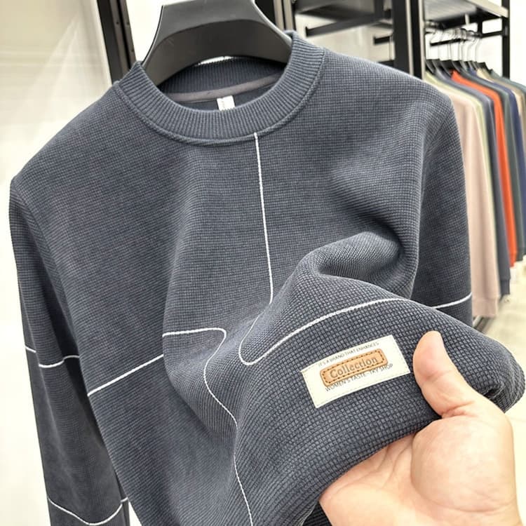ロンT 上質な畦編みインナーステッチロングTシャツ