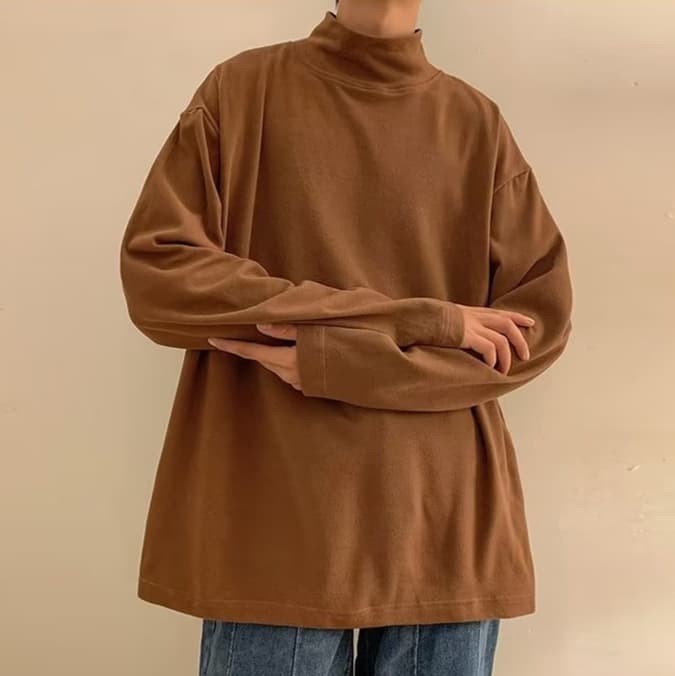 ロンT あったかハイネックロンT