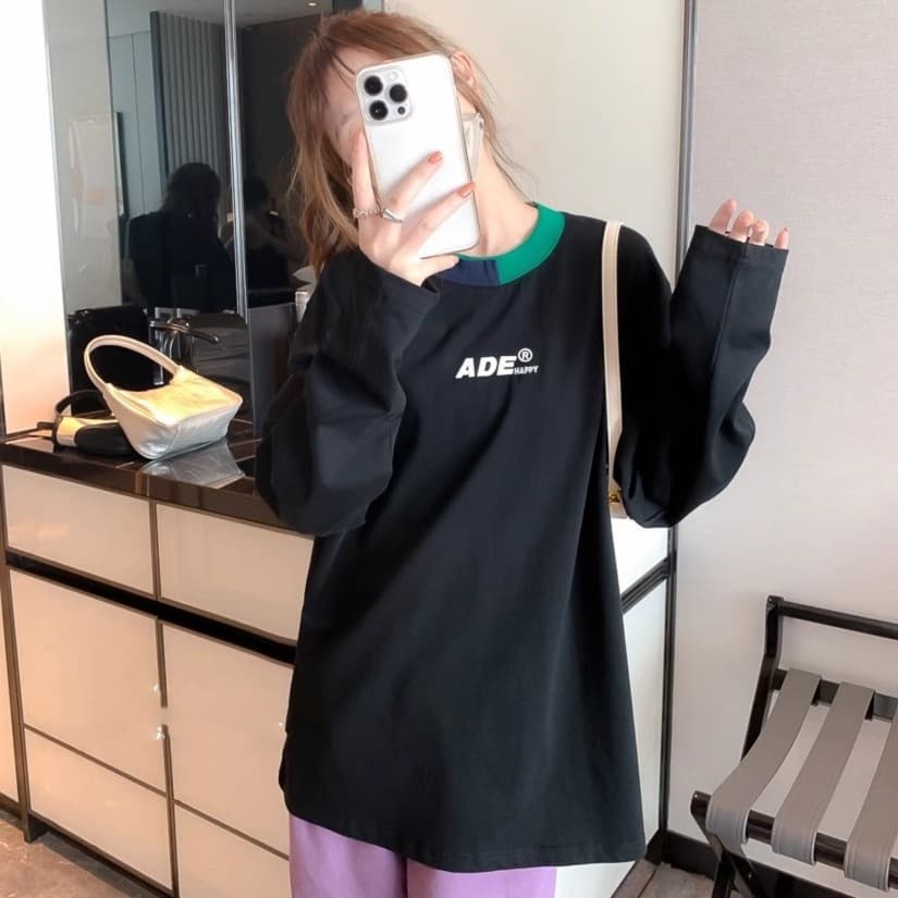 シンプルロゴ入り ゆったりロンT