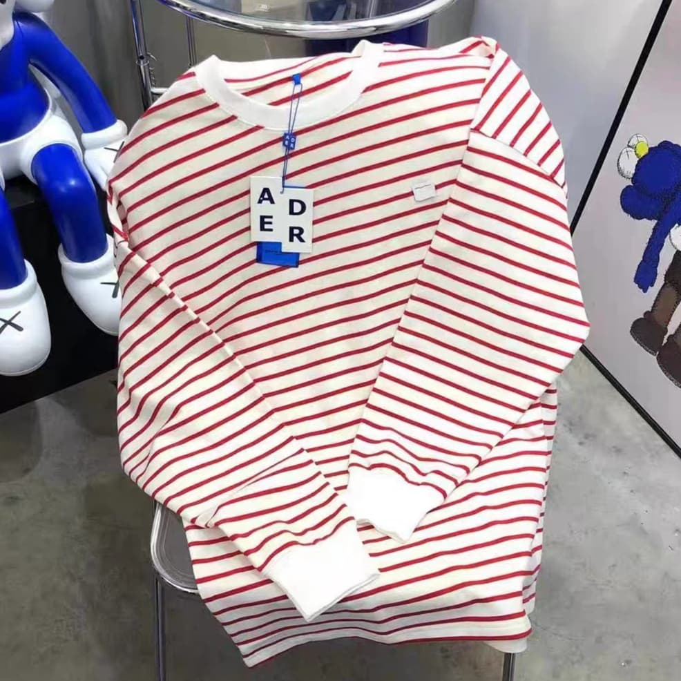 ロンT ゆったりボーダー柄カットソー