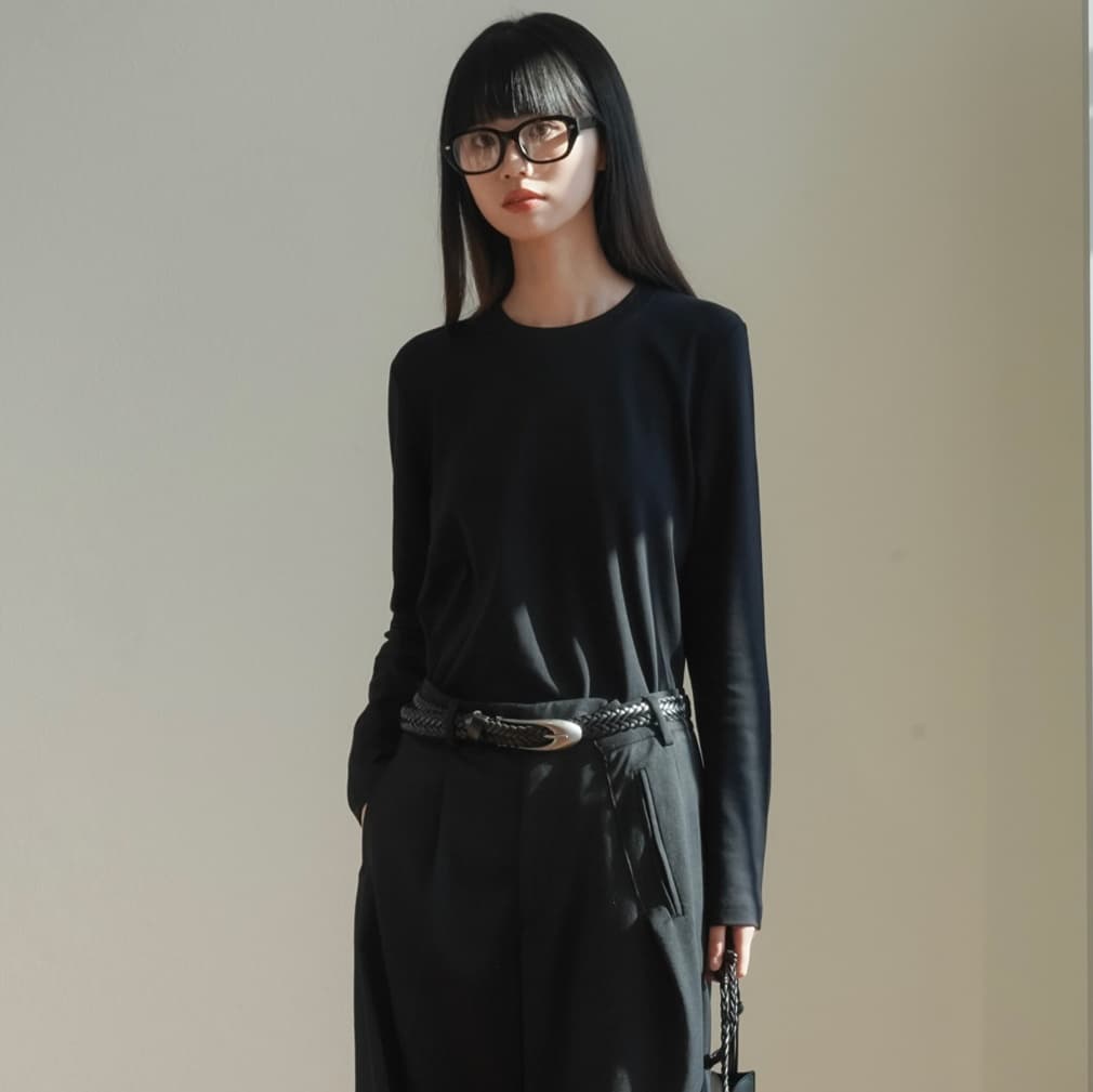 なめらかシルエット コットン ロンT