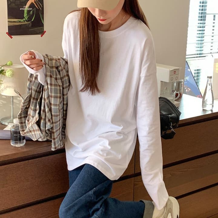 ロンT ゆったりシルエット コットンロンＴ