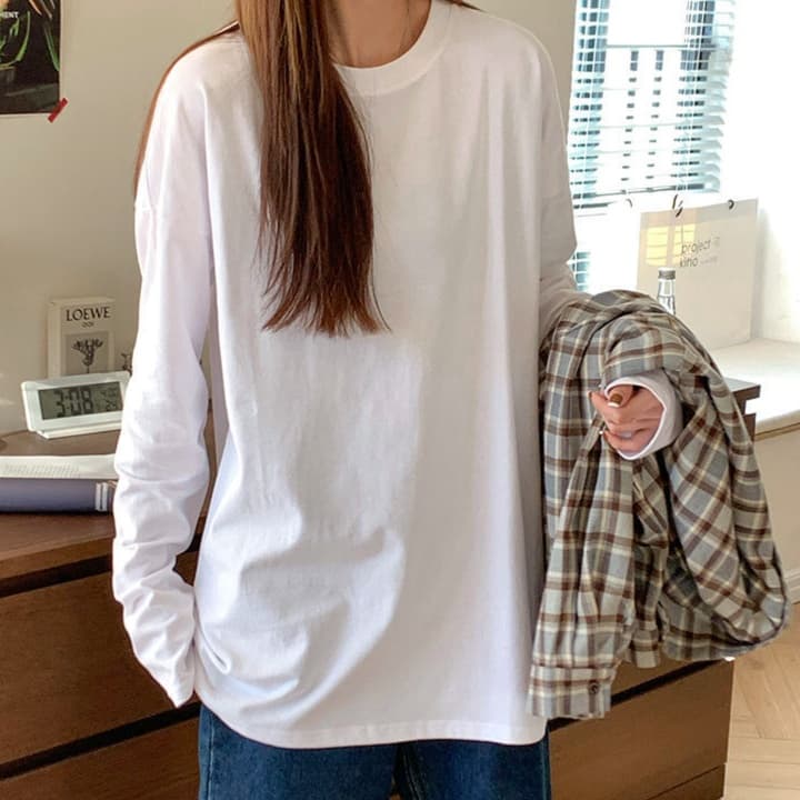 ロンT ゆったりシルエット コットンロンＴ