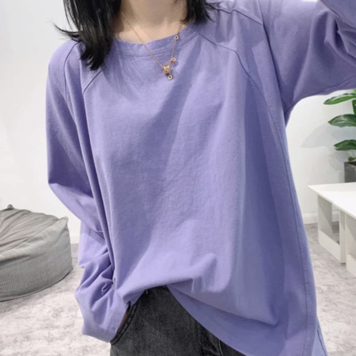 ロンT ゆったりシルエット やわらか長袖カットソー