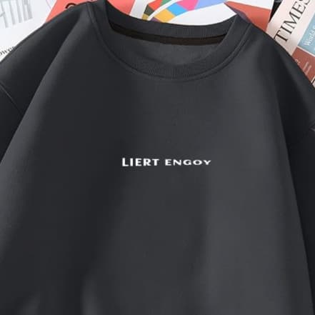 ロンT シンプル文字デザイン 裏起毛プルオーバー