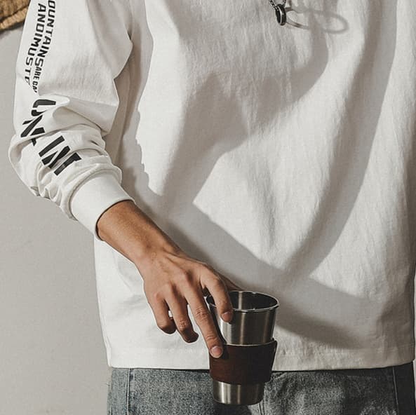 ロンT 山脈プリント入り カジュアルロンＴ