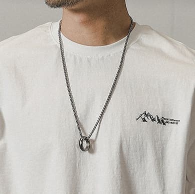 ロンT 山脈プリント入り カジュアルロンＴ