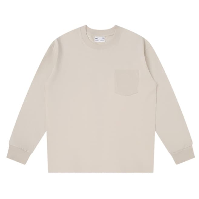 ロンT シンプル胸ポケット長袖シャツ