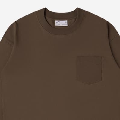 ロンT シンプル胸ポケット長袖シャツ