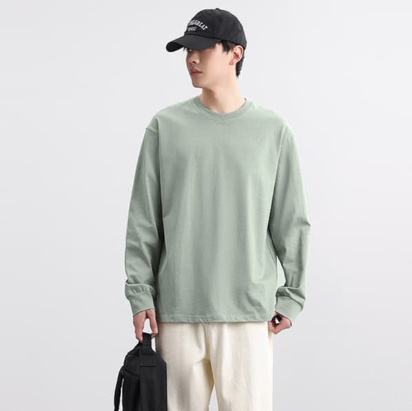 ロンT シンプル無地カジュアルロングTシャツ