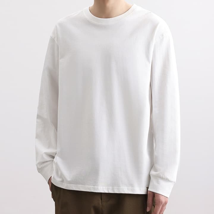 ロンT シンプル無地カジュアルロングTシャツ