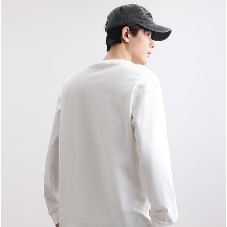 ロンT シンプル無地カジュアルロングTシャツ