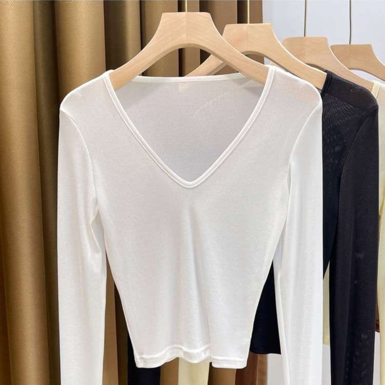 ロンT シンプル美シルエット長袖カットソー