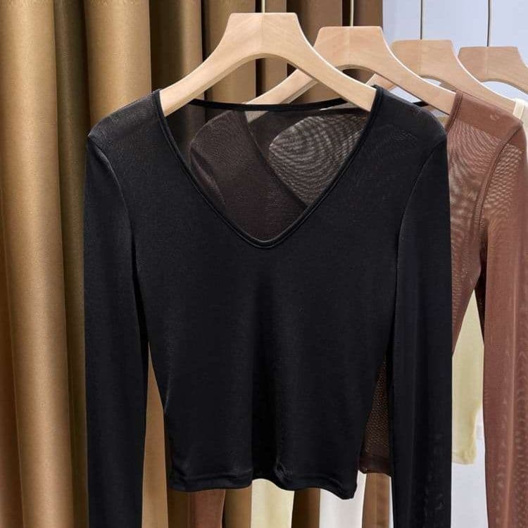 ロンT シンプル美シルエット長袖カットソー