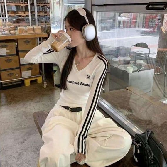 ロンT スポーティーVネックロングTシャツ
