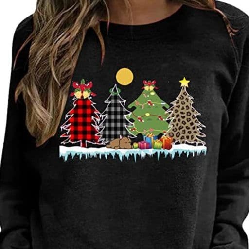 ロンT 冬の森おしゃれ厚手ロンＴシャツ