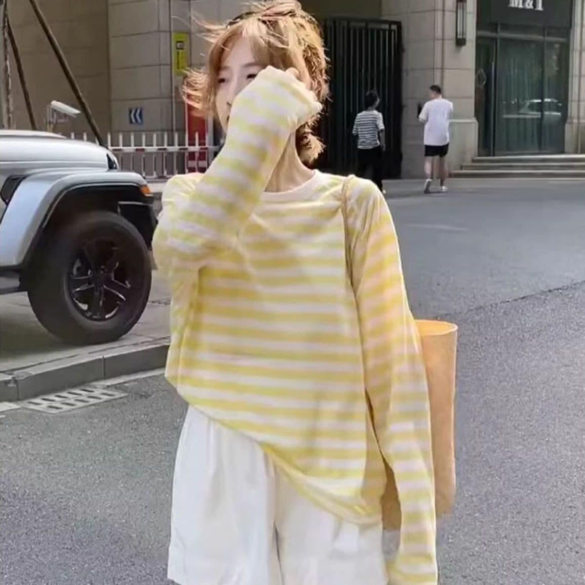 ロンT 爽やか横縞プルオーバー長袖