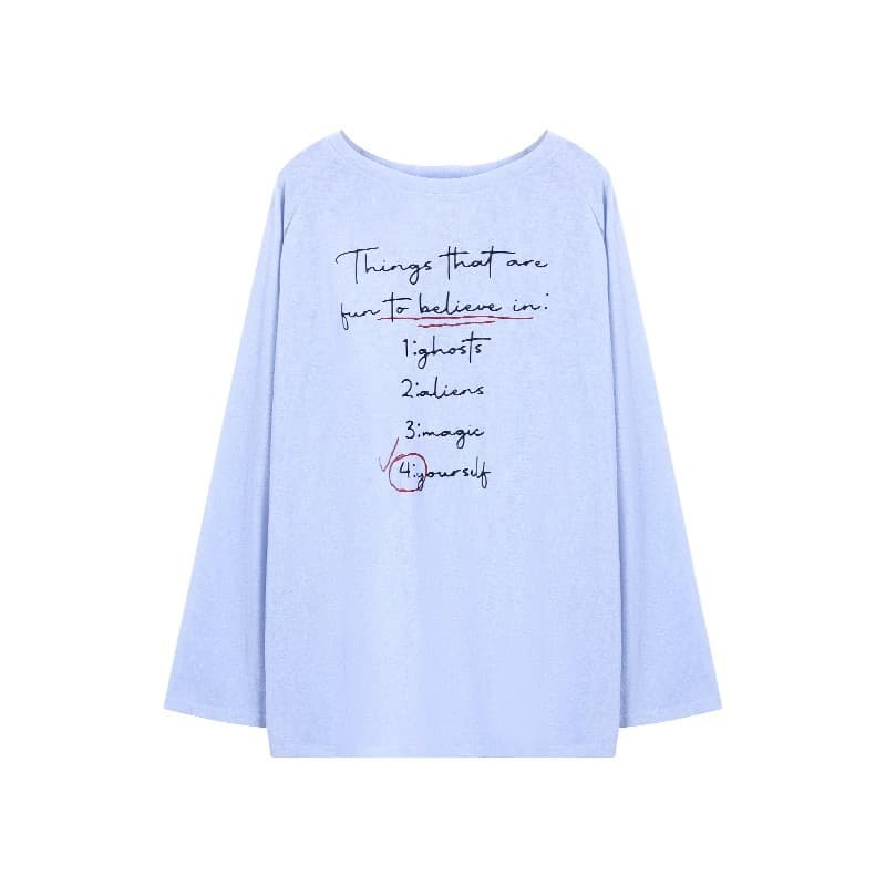 ロンT 肩見せゆったり筆文字ロンT