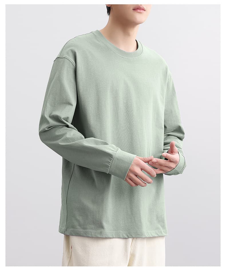 ロンT シンプル無地カジュアルロングTシャツ