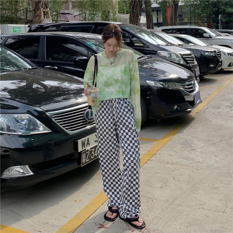 ロンT 水彩模様ゆったり長袖カットソー