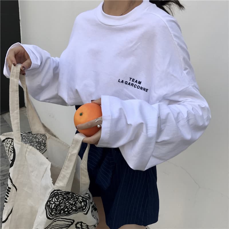 シンプル ロゴ入り コットン ロンT