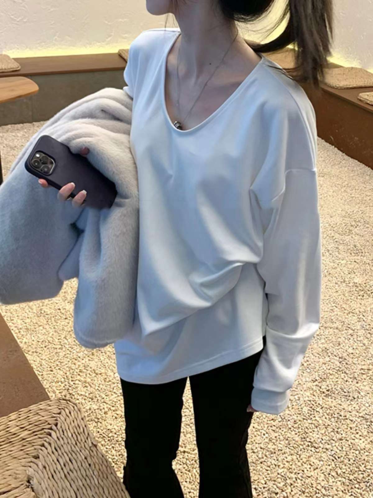 ロンT ゆったりシルエット長袖カットソー
