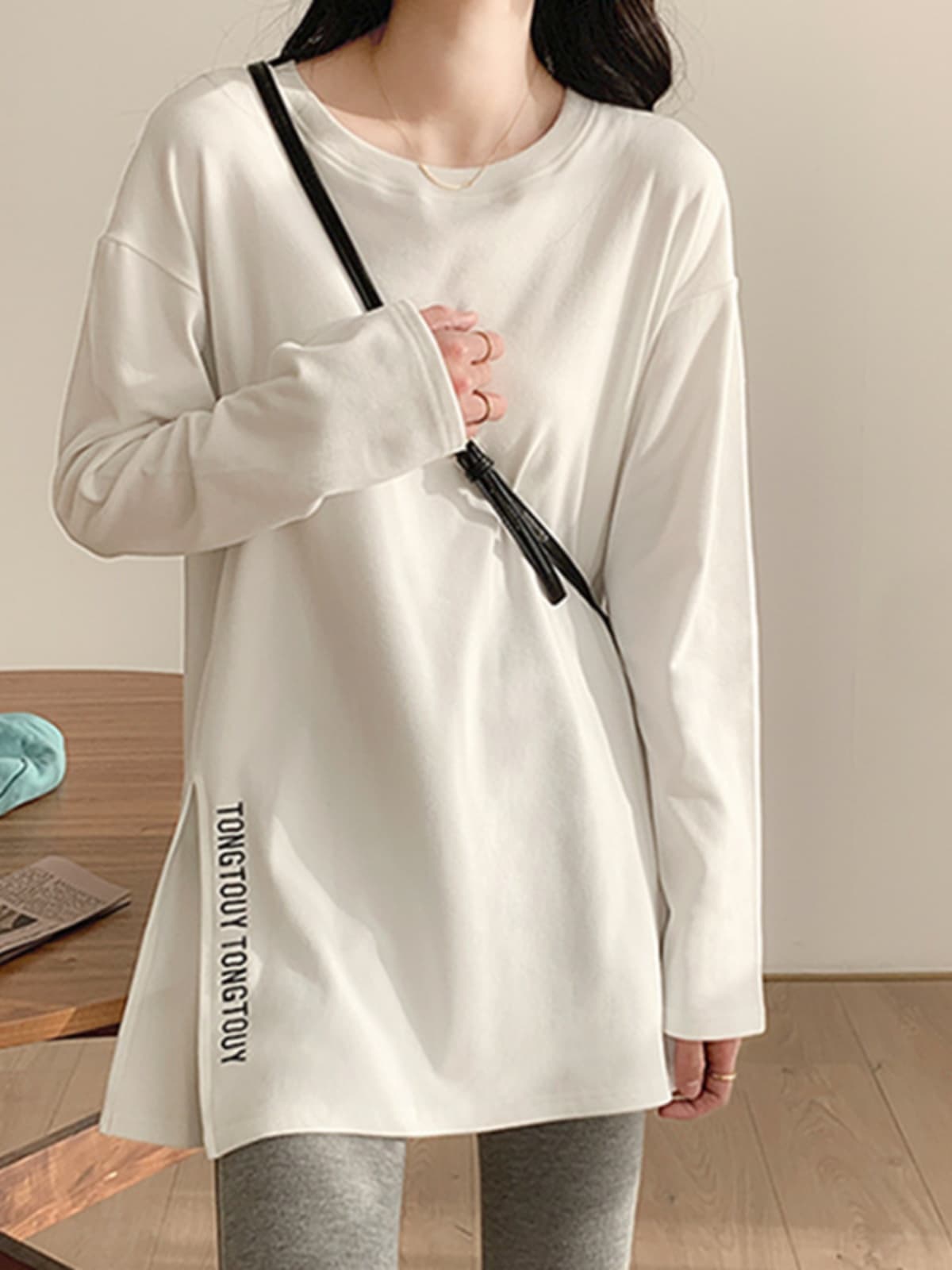 サイドスリット入り ゆるシルエット ロンT