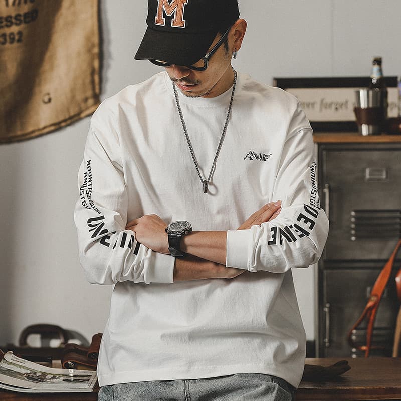 ロンT 山脈プリント入り カジュアルロンＴ