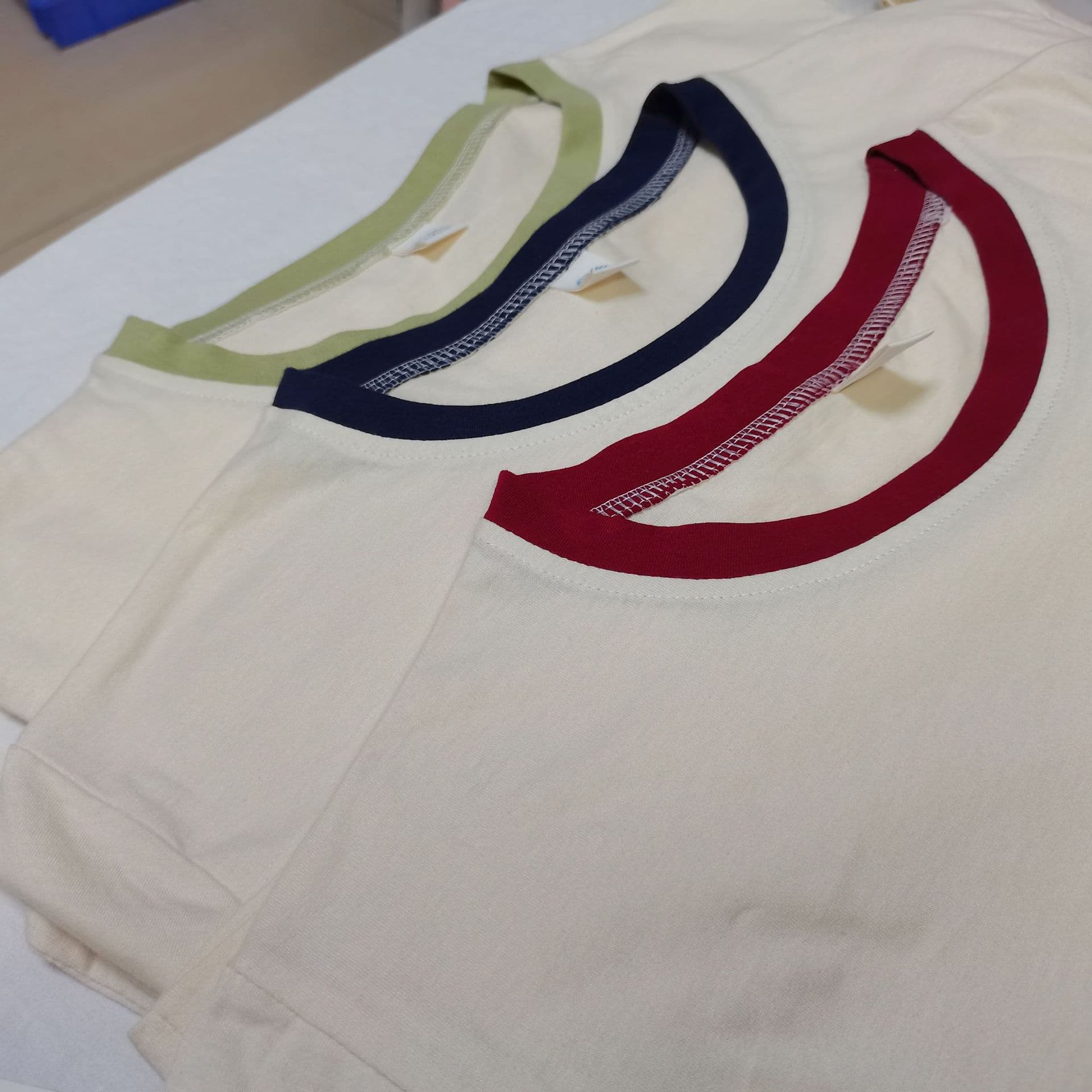 ロンT 配色切替クルーネックロングカットソー