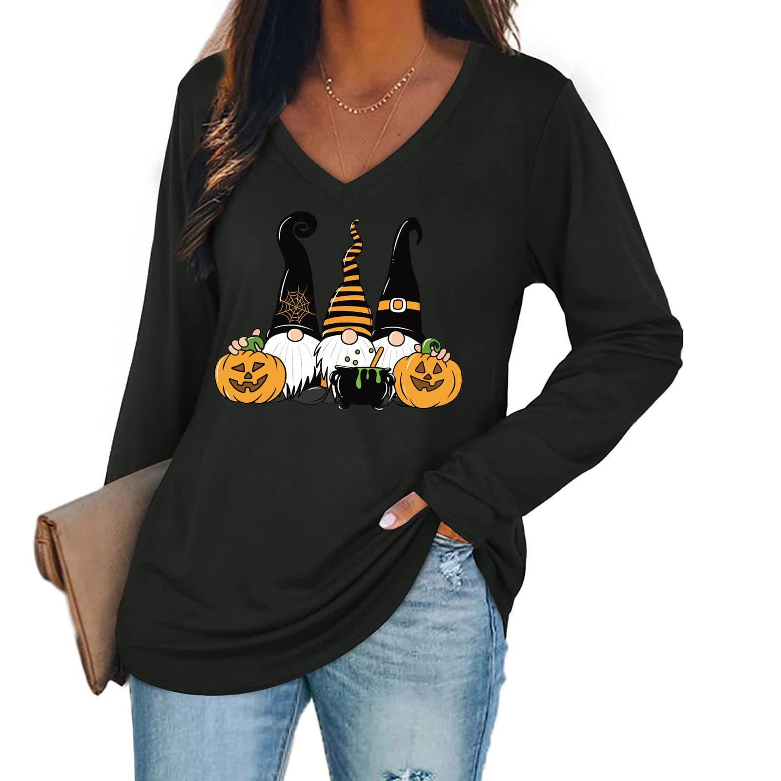 ロンT 秋の妖精と魔法の鍋 長袖シャツ