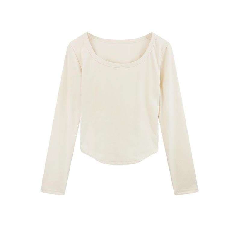 ロンT シンプル長袖ラウンドネックカットソー